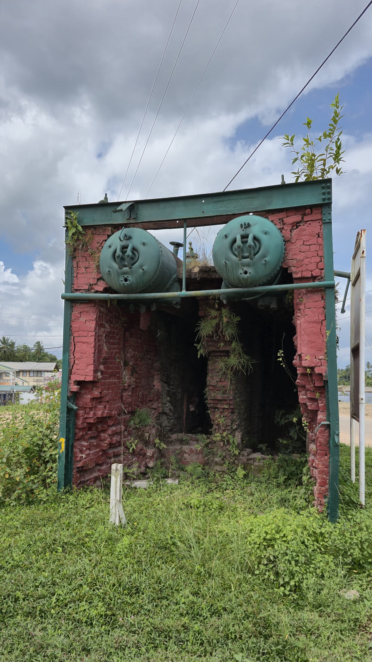 Linden old steam boiler, remnants of Linden's industrial era, which haven't ended - Trail Masters Adventure Tours