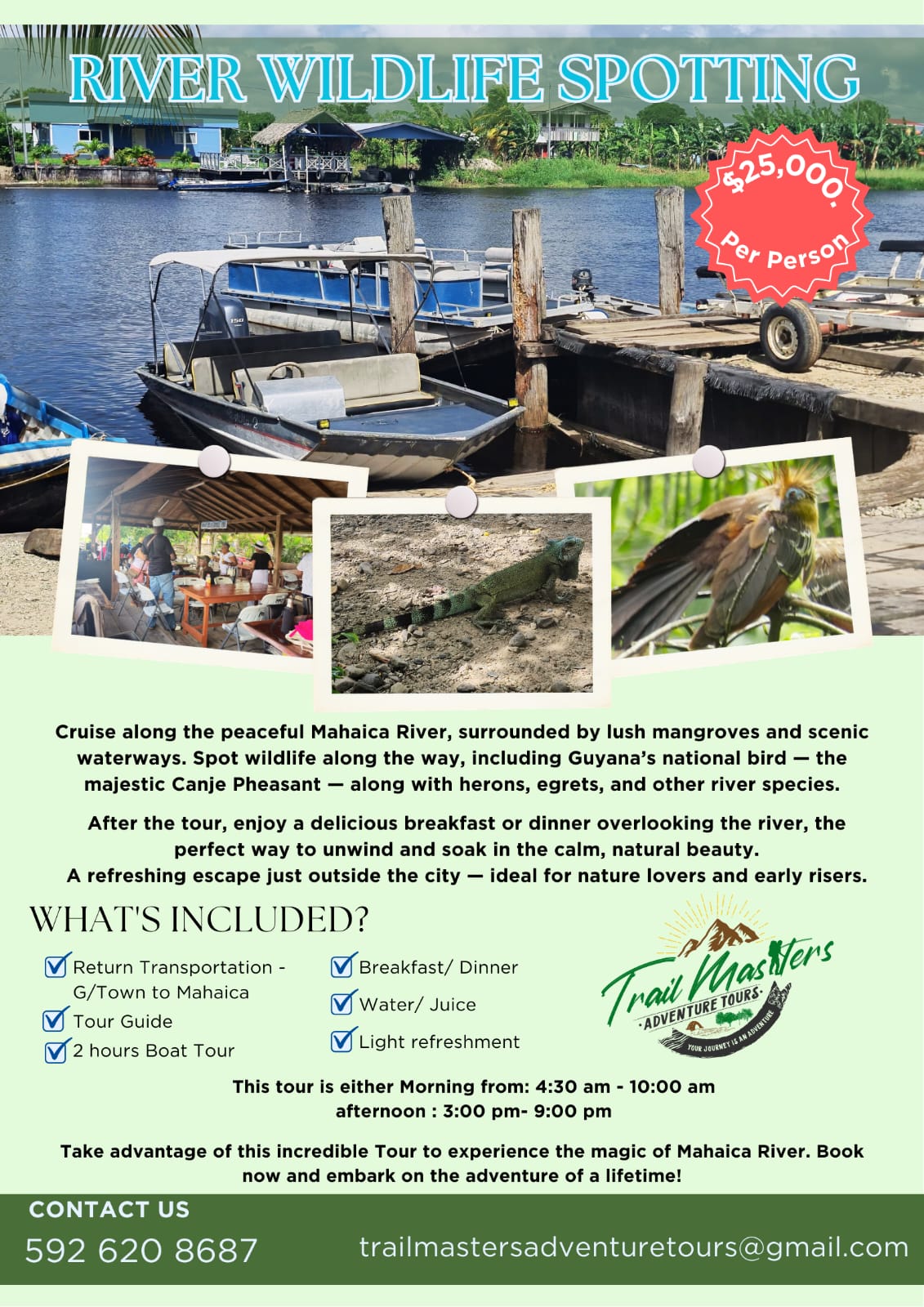 Retreat the Wild Side of the Mahaica River - Trail Masters Adventure Tours